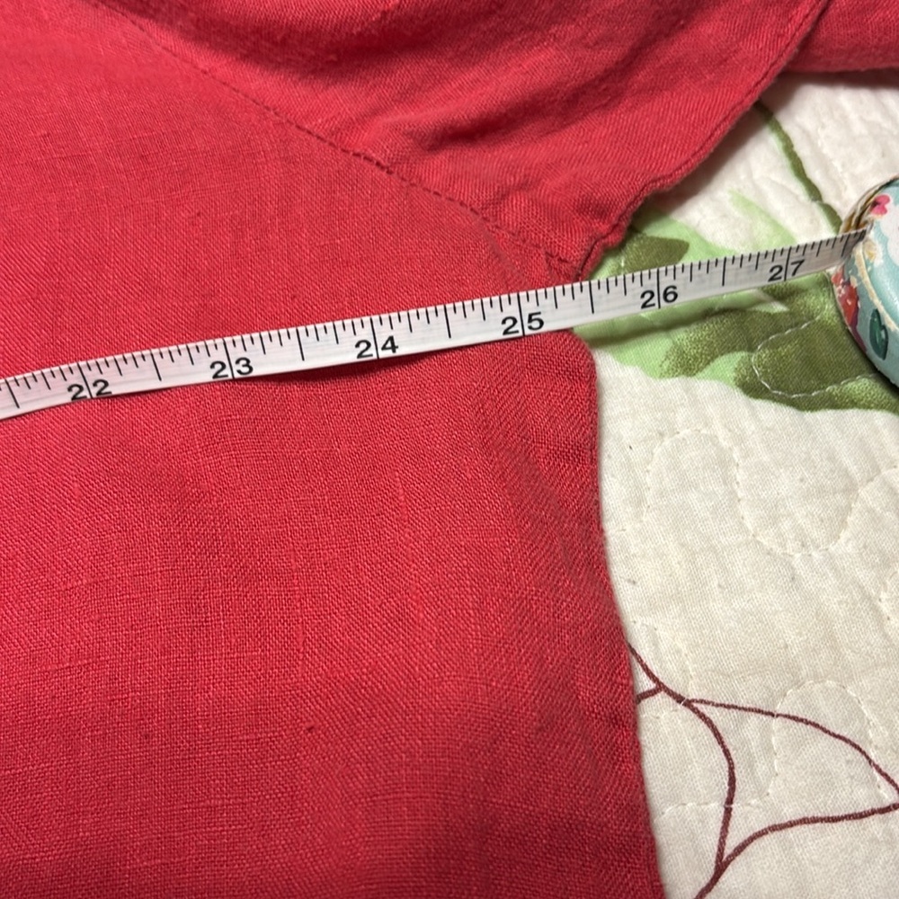 Vintage Flax Red Linen Top M - Picture 4 of 6